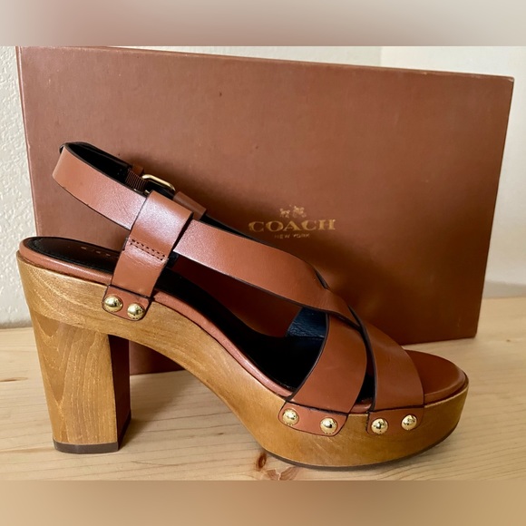 COACH Adessa Semi Matte Calf (Saddle & Wood) - Picture 3 of 11